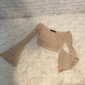 House of Harlow x Revolve knit bell sleeve crop